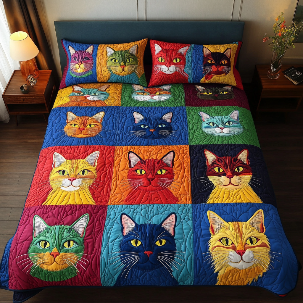 Cat Whiskers Quilted Bedding Set Duvet Cover Bed Sheet Set Unique Gifts For Cat Onwers Cat Whiskers Quilted Bedding Set Duvet Cover Bed Sheet Set Unique Gifts For Cat Onwers