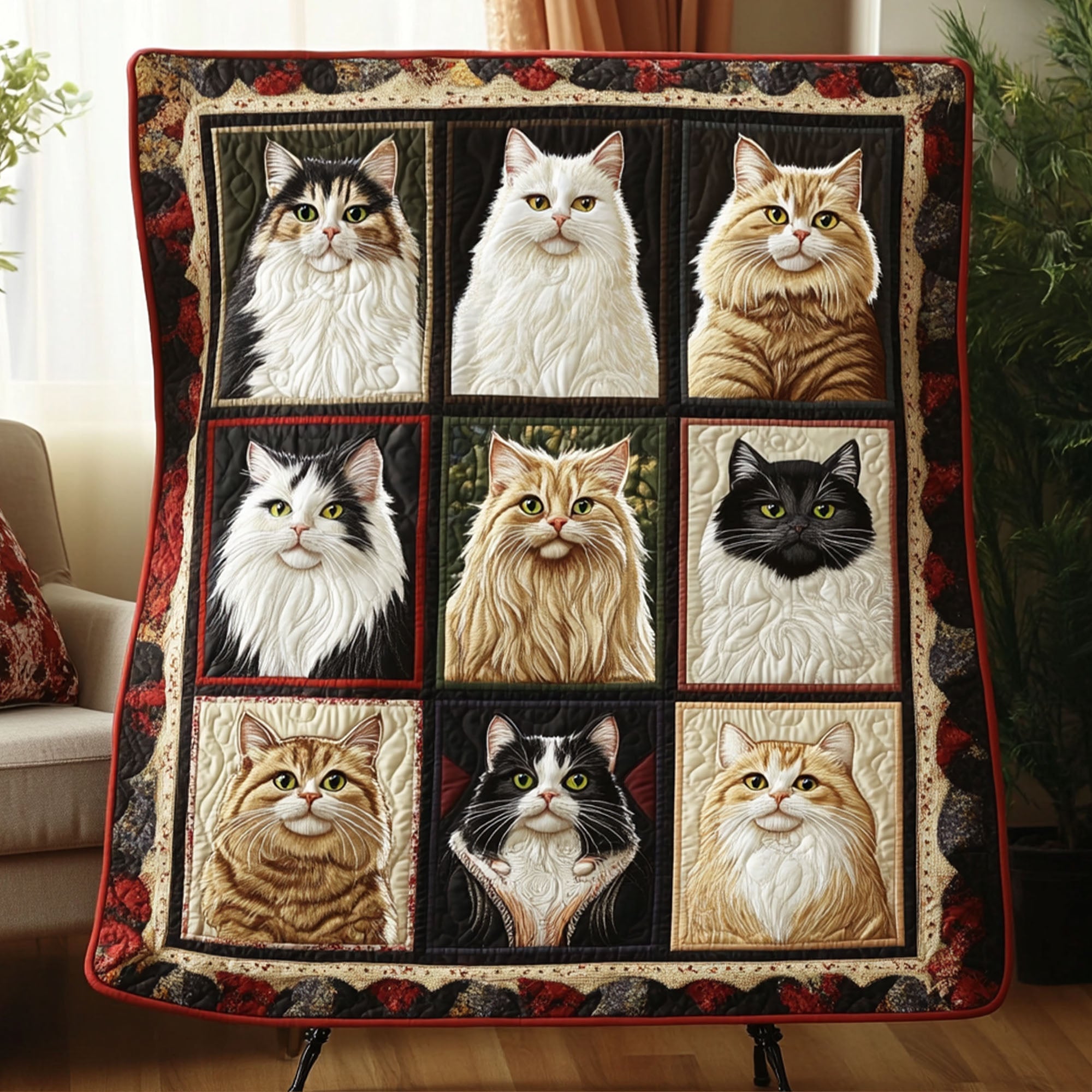 Cat Whiskers Wonderland Quilted Blanket Nice Throw Blanket Cat Lover Gifts Xmas Christmas Cat Whiskers Wonderland Quilted Blanket Nice Throw Blanket Cat Lover Gifts Xmas Christmas