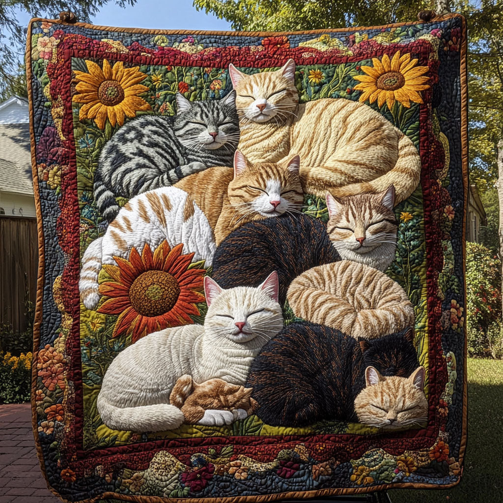 Catnip Garden Quilted Blanket Nice Throw Blanket Christmas Unique Gifts Cat Lovers Catnip Garden Quilted Blanket Nice Throw Blanket Christmas Unique Gifts Cat Lovers