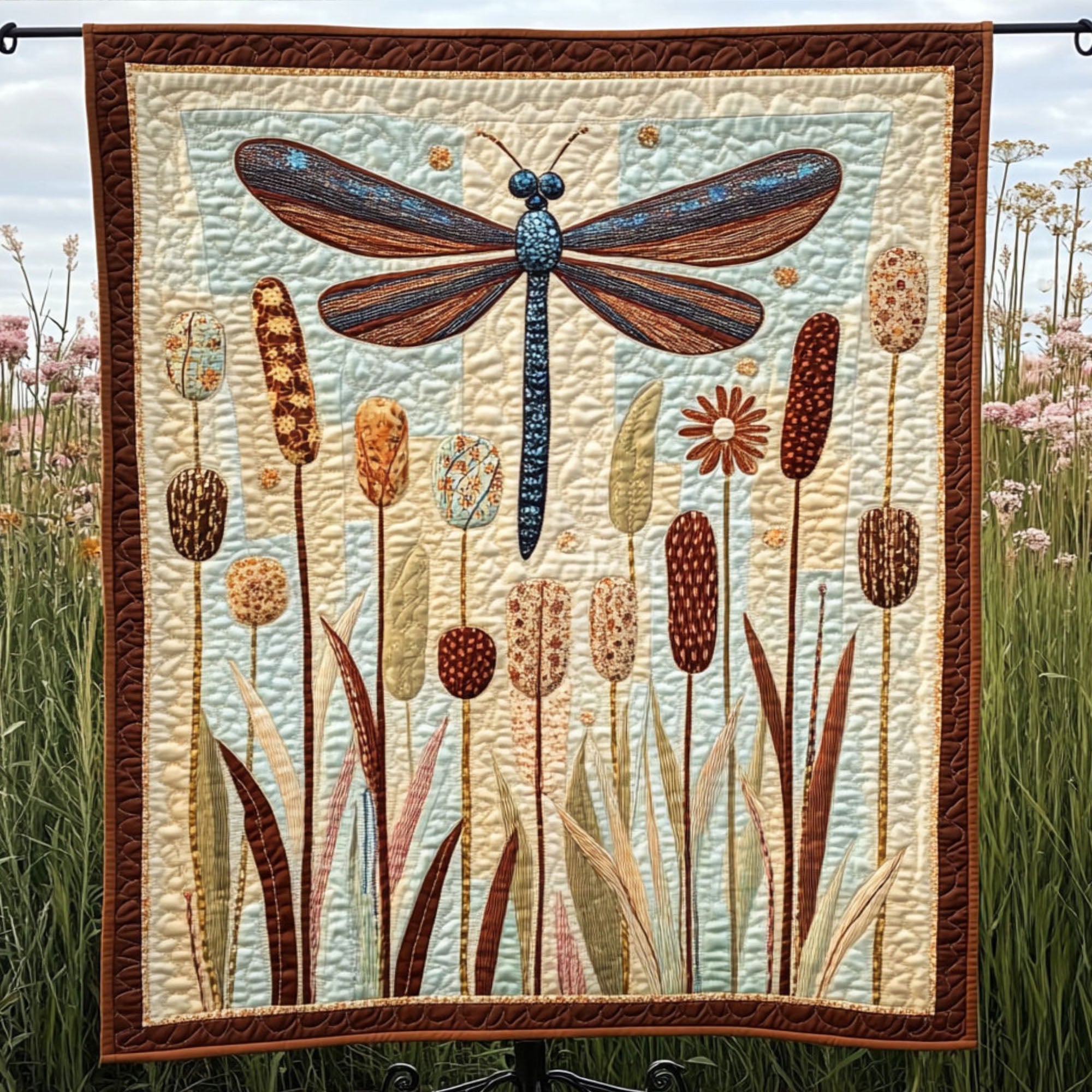 Cattail Breeze Quilted Blanket Sofa Throw Blanket Best Dragonfly Christmas Gifts Cattail Breeze Quilted Blanket Sofa Throw Blanket Best Dragonfly Christmas Gifts