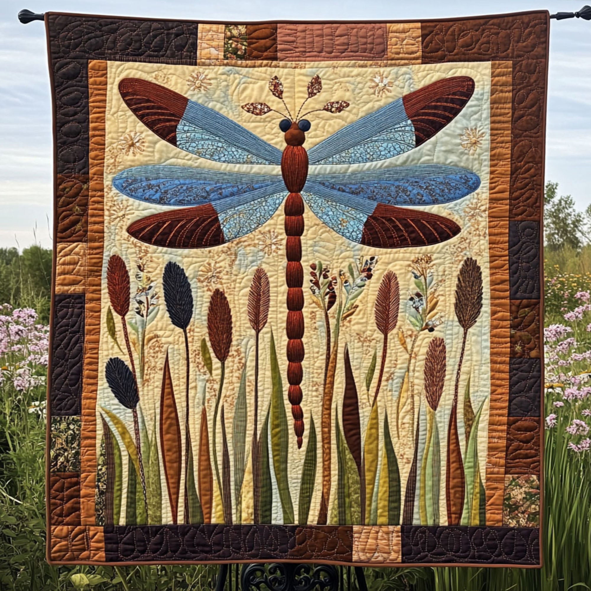 Cattail Dream Quilted Blanket Sofa Throw Blanket Best Dragonfly Gifts For Christmas Cattail Dream Quilted Blanket Sofa Throw Blanket Best Dragonfly Gifts For Christmas