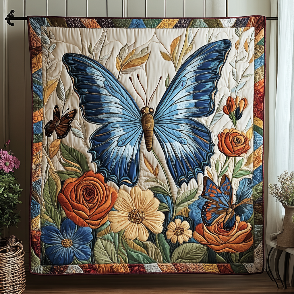 Celestial Flutter Quilted Blanket Cute Colorful Blanket Gift For Butterfly Lover Celestial Flutter Quilted Blanket Cute Colorful Blanket Gift For Butterfly Lover