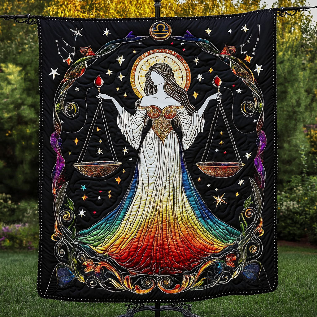Celestial Libra Goddess Quilted Blanket Cute Throw Blanket Christmas Presents For Grandma