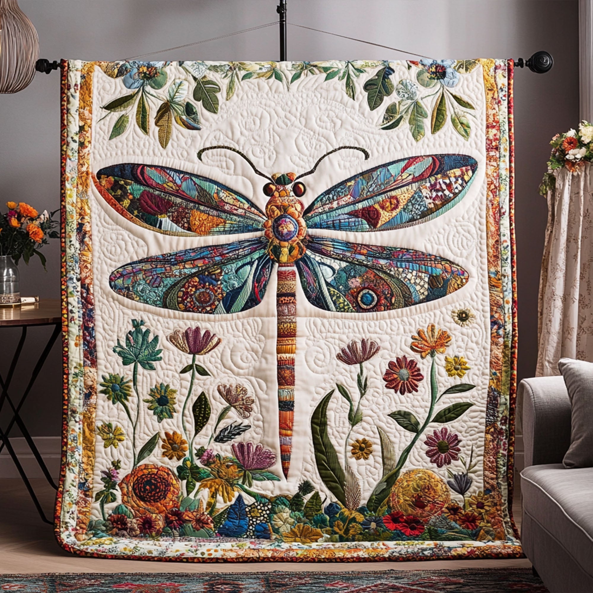 Celestial Soar Quilted Blanket Cute Colorful Blanket Best Dragonfly Gifts For Christmas Celestial Soar Quilted Blanket Cute Colorful Blanket Best Dragonfly Gifts For Christmas