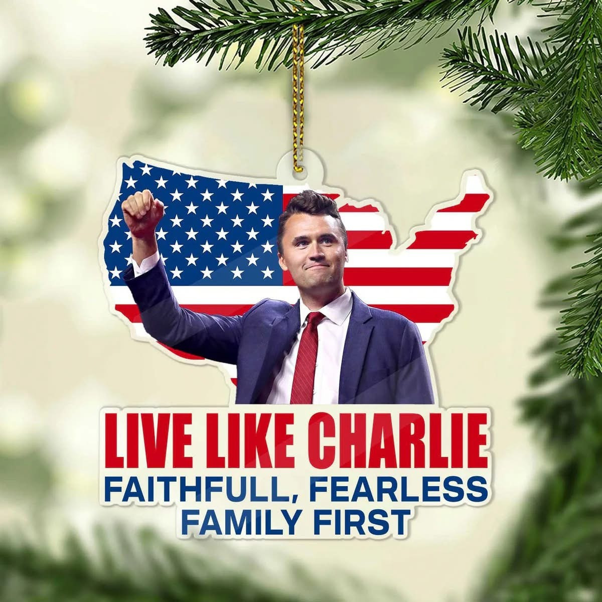 Charlie Kirk Christmas Ornament Live Like Charlie Xmas Ornaments Gifts For Patriots Charlie Kirk Christmas Ornament Live Like Charlie Xmas Ornaments Gifts For Patriots