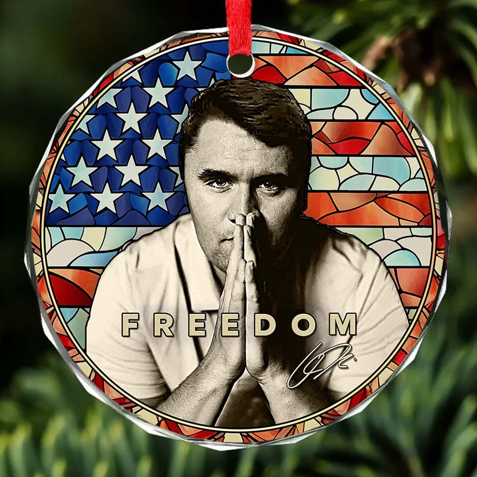 Charlie Kirk Freedom Christmas Ornament Remembrance Xmas Ornament Patriotic Gifts For Dad Charlie Kirk Freedom Christmas Ornament Remembrance Xmas Ornament Patriotic Gifts For Dad