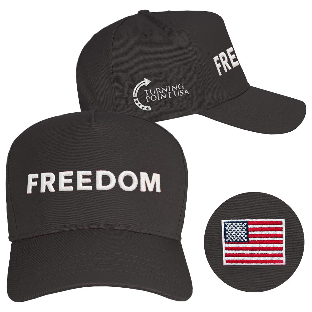 Charlie Kirk Freedom Hat Black Embroidered Charlie Kirk Hats Turning Point USA Merchandise Store Charlie Kirk Freedom Hat Black Embroidered Charlie Kirk Hats Turning Point USA Merchandise Store