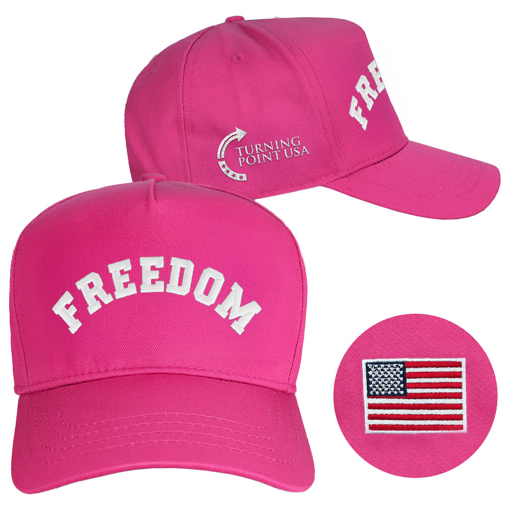 Charlie Kirk Freedom Hat Turning Point USA Hat Pink Embroidered Charlie Kirk Merchandise Charlie Kirk Freedom Hat Turning Point USA Hat Pink Embroidered Charlie Kirk Merchandise