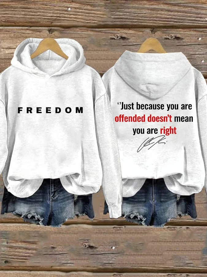 Charlie Kirk Freedom Hoodie Just Because You Are Offended Hoodie Patriotic Gifts For Her Charlie Kirk Freedom Hoodie Just Because You Are Offended Hoodie Patriotic Gifts For Her