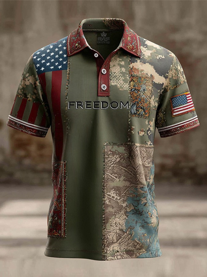 Charlie Kirk Freedom Polo Shirt USA Flag Golf Shirt Patriotic Gifts For Men Charlie Kirk Freedom Polo Shirt USA Flag Golf Shirt Patriotic Gifts For Men