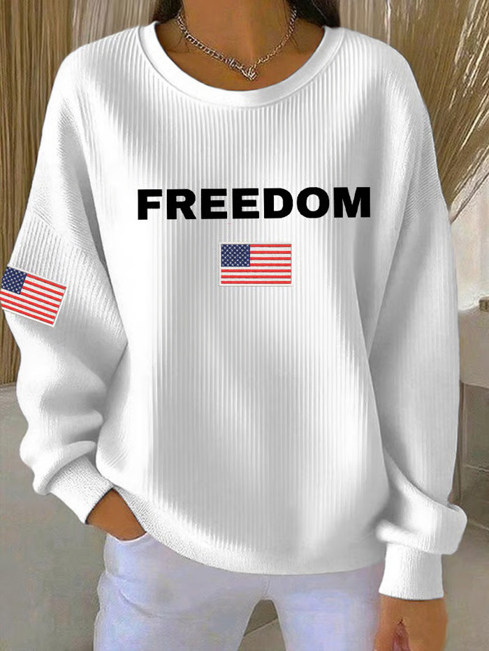 Charlie Kirk Freedom Sweatshirt American Flag Clothes Patriotic Gifts For Her Charlie Kirk Freedom Sweatshirt American Flag Clothes Patriotic Gifts For Her