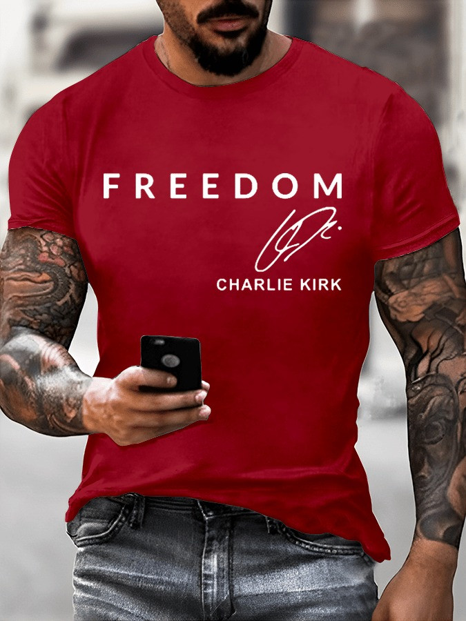 Charlie Kirk Funeral Merch Red Freedom Shirt Charlie Kirk Clothing TPUSA Merch Gifts For Father Charlie Kirk Funeral Merch Red Freedom Shirt Charlie Kirk Clothing TPUSA Merch Gifts For Father