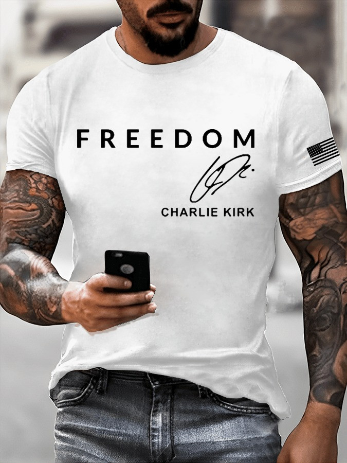 Charlie Kirk Funeral Merch White Freedom Shirt Charlie Kirk Clothing Turning Point USA Merch Charlie Kirk Funeral Merch White Freedom Shirt Charlie Kirk Clothing Turning Point USA Merch