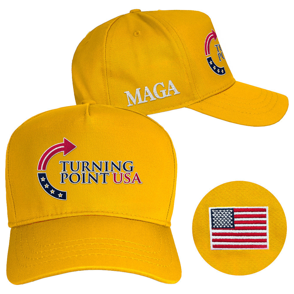 Charlie Kirk Hat Embroidered Turning Point USA Hat MAGA Gold Cap Gifts For Him Charlie Kirk Hat Embroidered Turning Point USA Hat MAGA Gold Cap Gifts For Him