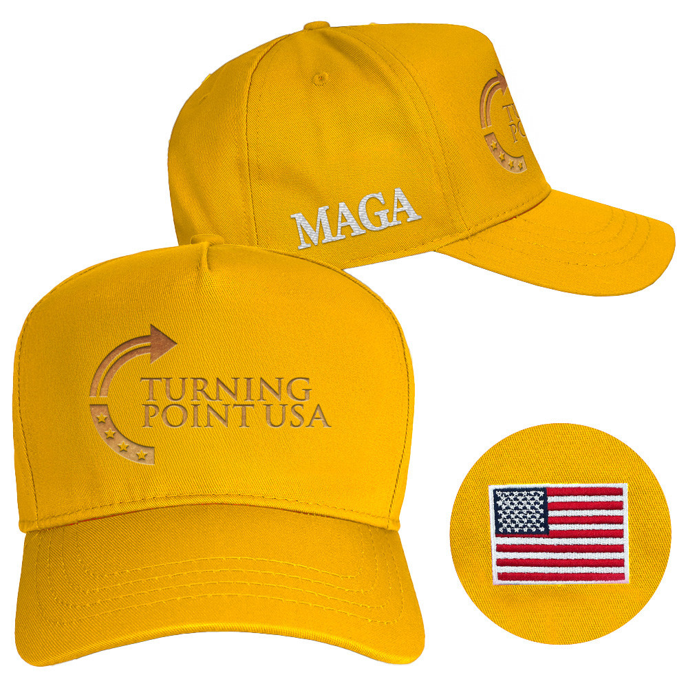 Charlie Kirk Hat Embroidered Turning Point USA Hat MAGA Gold Cap Gifts For Supporters Charlie Kirk Hat Embroidered Turning Point USA Hat MAGA Gold Cap Gifts For Supporters