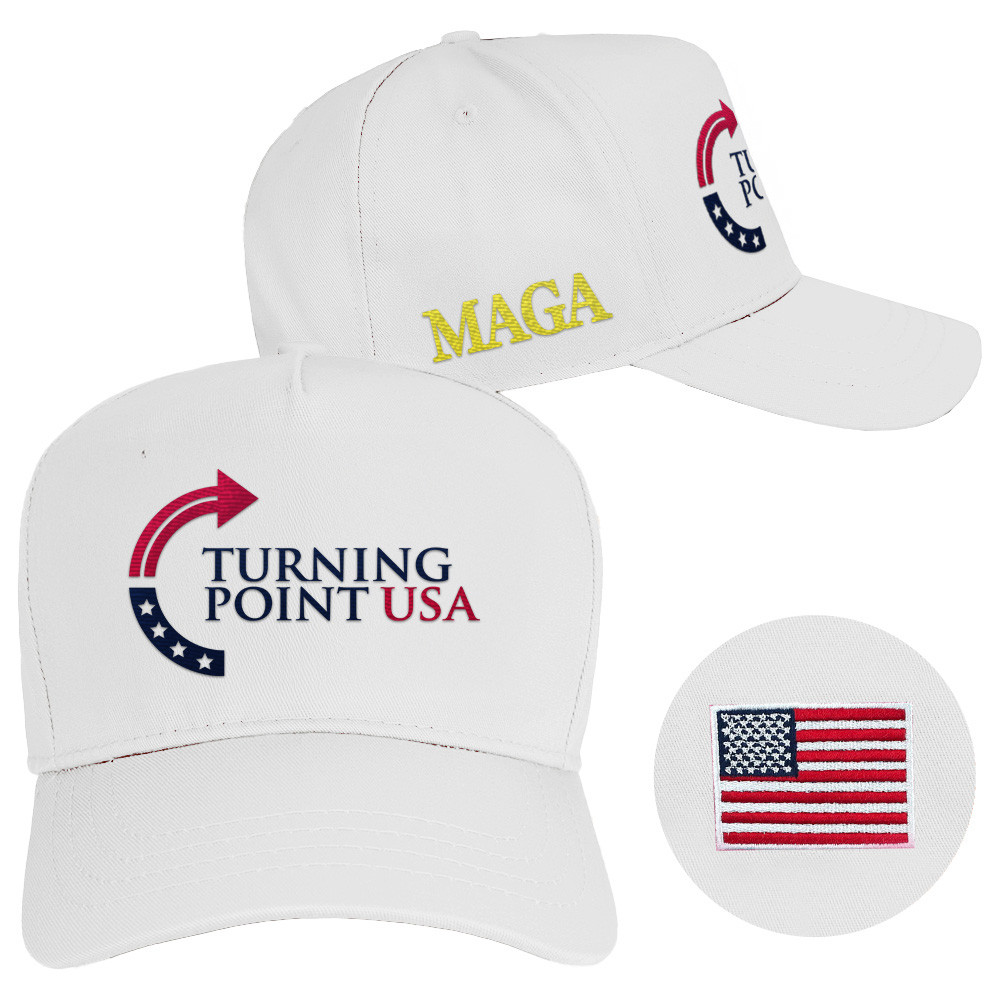 Charlie Kirk Hat Embroidered Turning Point USA Hat MAGA White Cap Supporters Gifts Charlie Kirk Hat Embroidered Turning Point USA Hat MAGA White Cap Supporters Gifts