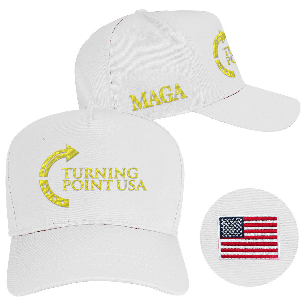 Charlie Kirk Hat Turning Point USA Hat MAGA White Cap Embroidered Patriotic Gifts Charlie Kirk Hat Turning Point USA Hat MAGA White Cap Embroidered Patriotic Gifts