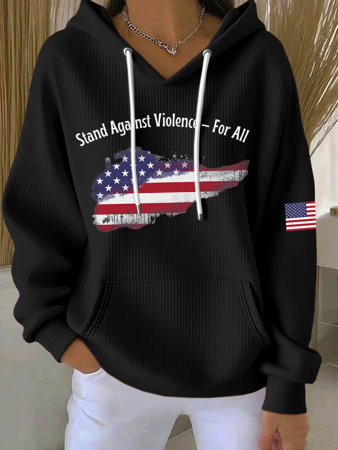Charlie Kirk Hoodie Stand Against Violence For All Hoodie Patriotic Gifts For Her Charlie Kirk Hoodie Stand Against Violence For All Hoodie Patriotic Gifts For Her