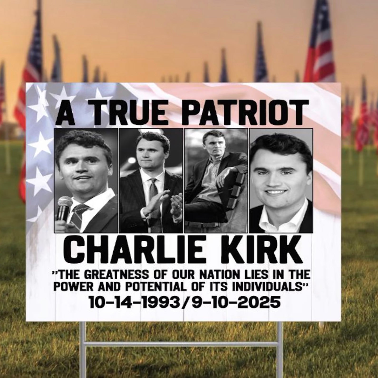 Charlie Kirk Merch A True Patriot Charlie Kirk Yard Sign Outdoor Patriotic Decor Charlie Kirk Merch A True Patriot Charlie Kirk Yard Sign Outdoor Patriotic Decor