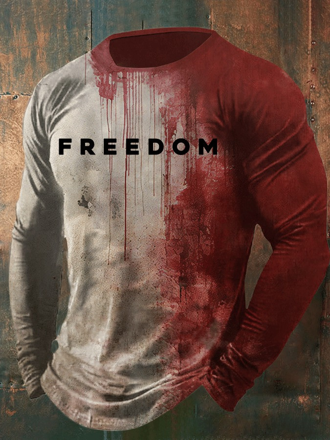 Charlie Kirk Merch Bloody Freedom Long Sleeve T-Shirt Charlie Kirk Shirt Gifts For Halloween Charlie Kirk Merch Bloody Freedom Long Sleeve T-Shirt Charlie Kirk Shirt Gifts For Halloween
