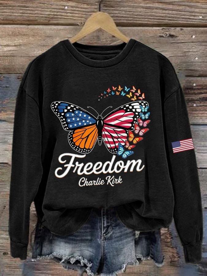 Charlie Kirk Merch Butterfly Freedom Commemorative Sweatshirt Charlie Kirk Sweatshirt Charlie Kirk Merch Butterfly Freedom Commemorative Sweatshirt Charlie Kirk Sweatshirt