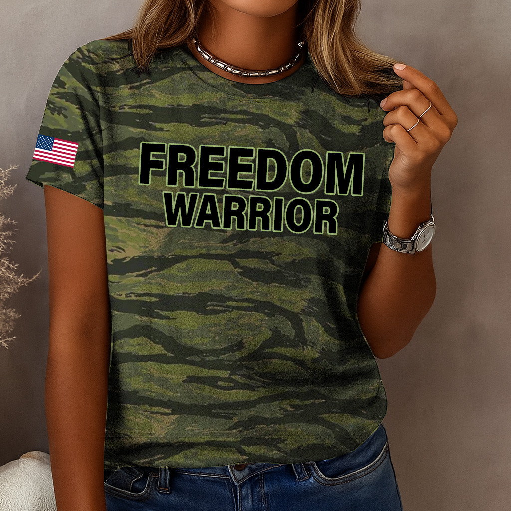 Charlie Kirk Merch Camo Freedom Warrior T-Shirt Charlie Kirk Freedom Apparel Gifts For Mom Charlie Kirk Merch Camo Freedom Warrior T-Shirt Charlie Kirk Freedom Apparel Gifts For Mom
