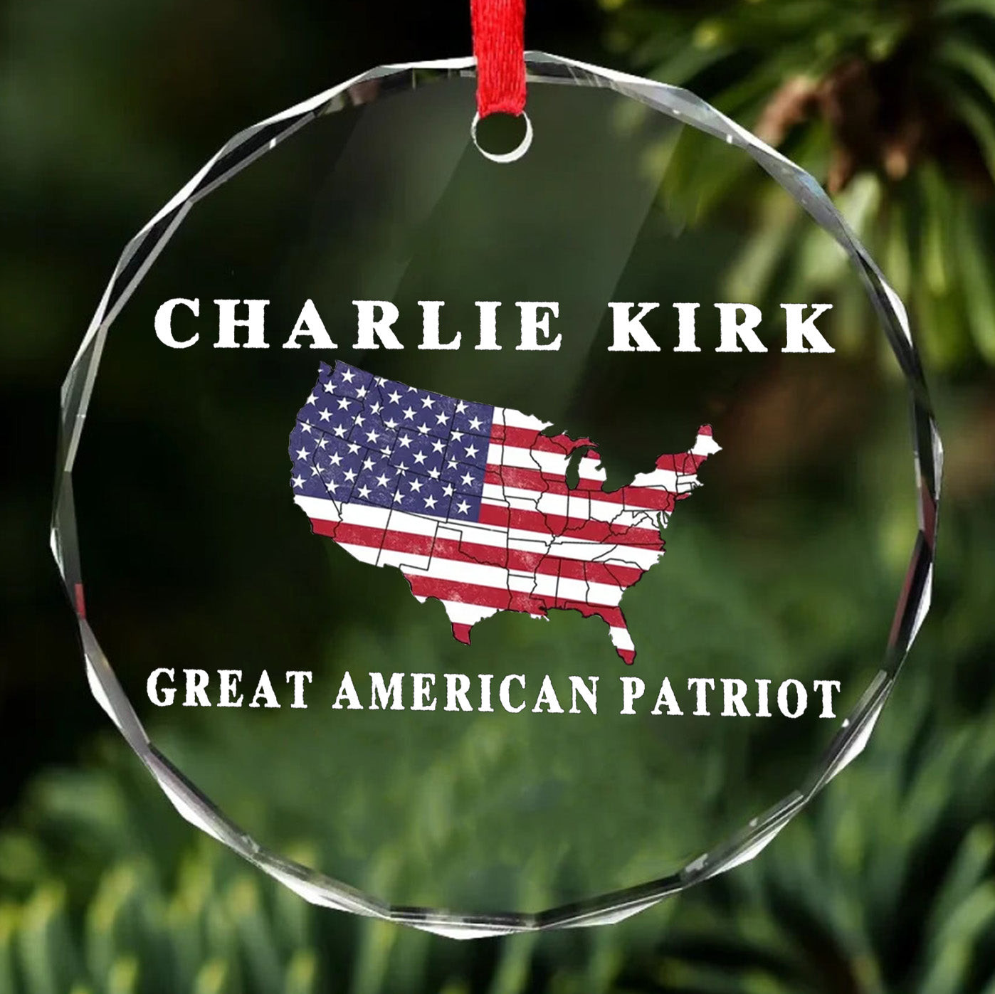 Charlie Kirk Merch Charlie Kirk Great American Patriot Glass Ornament Christmas Tree Decor Charlie Kirk Merch Charlie Kirk Great American Patriot Glass Ornament Christmas Tree Decor