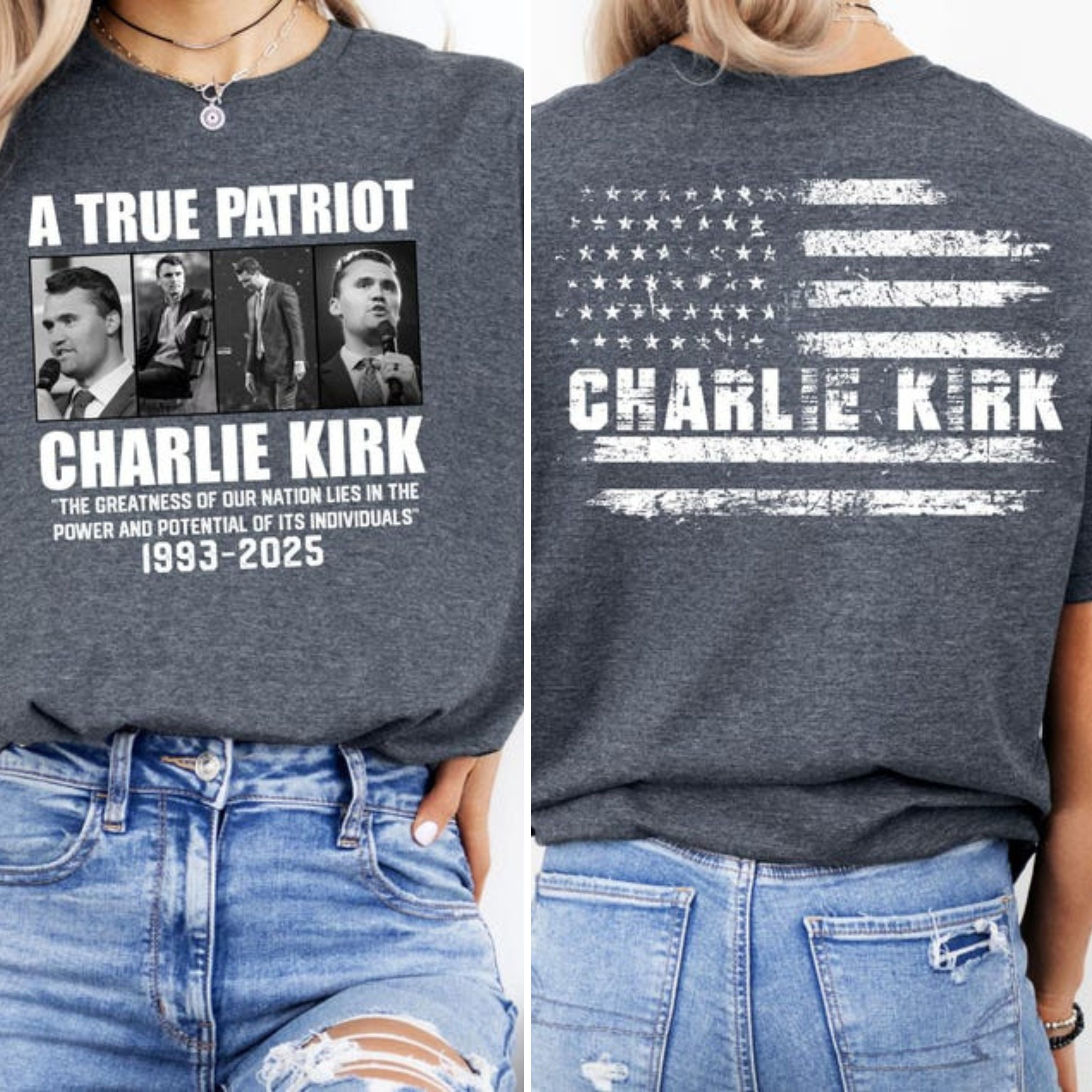 Charlie Kirk Merch Charlie Kirk Memorial Shirt A True Patriot T-Shirt Gifts For Mother Charlie Kirk Merch Charlie Kirk Memorial Shirt A True Patriot T-Shirt Gifts For Mother
