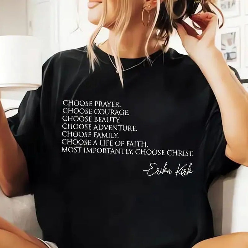Charlie Kirk Merch Choose Prayer Erika Kirk T-Shirt Justice For Charlie Kirk Memorial Shirt Charlie Kirk Merch Choose Prayer Erika Kirk T-Shirt Justice For Charlie Kirk Memorial Shirt