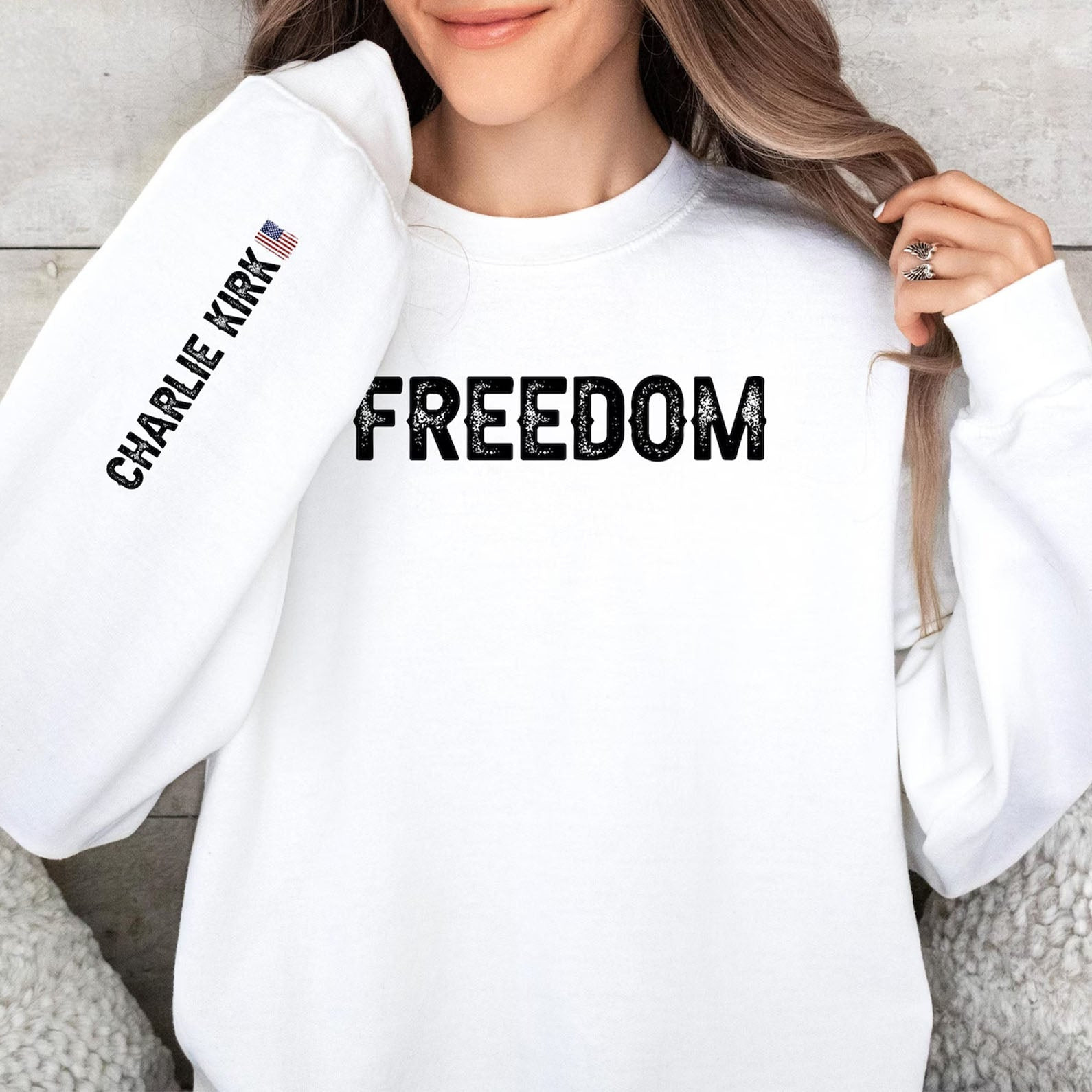 Charlie Kirk Merch Freedom Charlie Kirk Sweatshirt White Freedom Merch Gifts For Mom Charlie Kirk Merch Freedom Charlie Kirk Sweatshirt White Freedom Merch Gifts For Mom