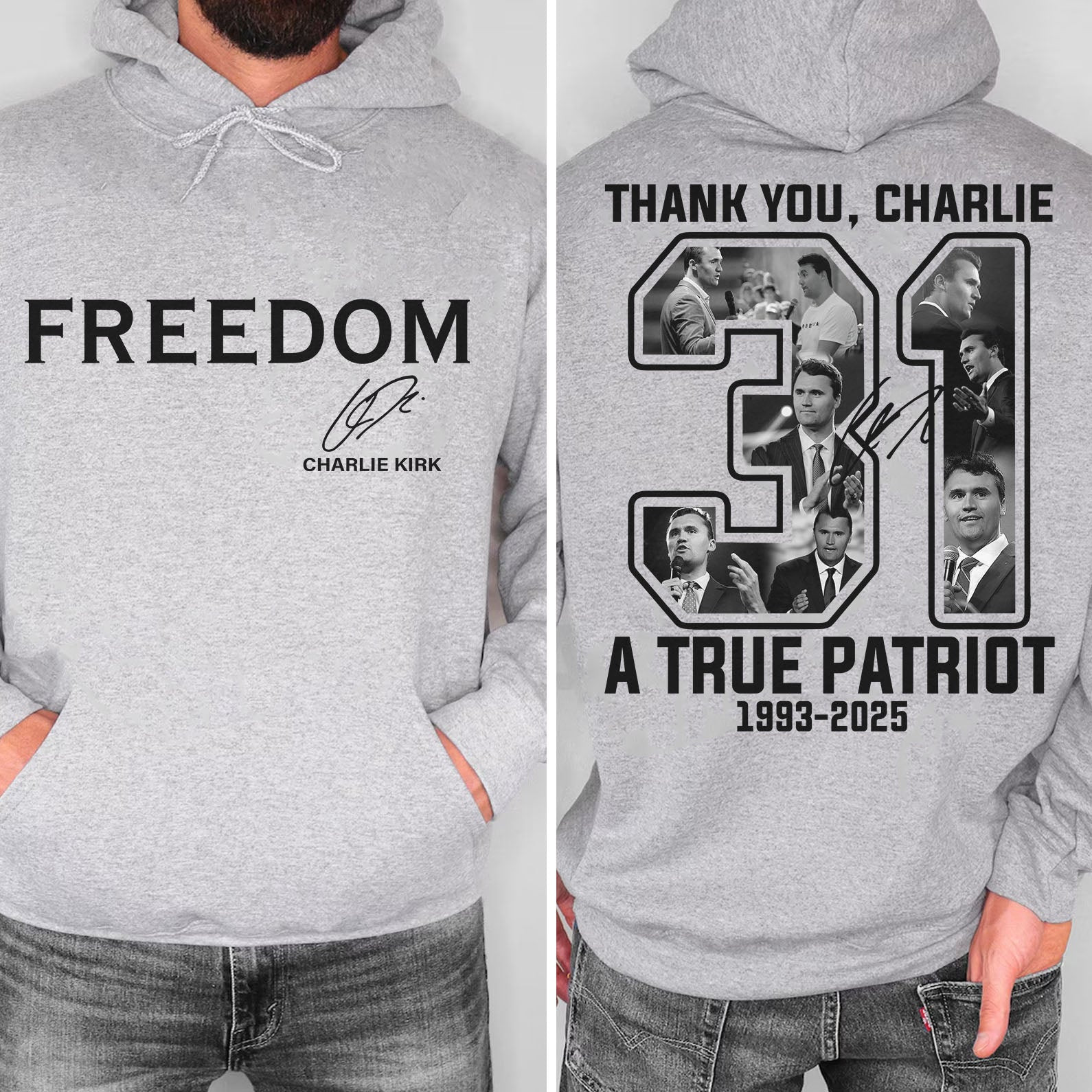 Charlie Kirk Merch Freedom Hoodie Thank you Charlie 31 A True Patriot Hoodie Gifts For Husband Charlie Kirk Merch Freedom Hoodie Thank you Charlie 31 A True Patriot Hoodie Gifts For Husband