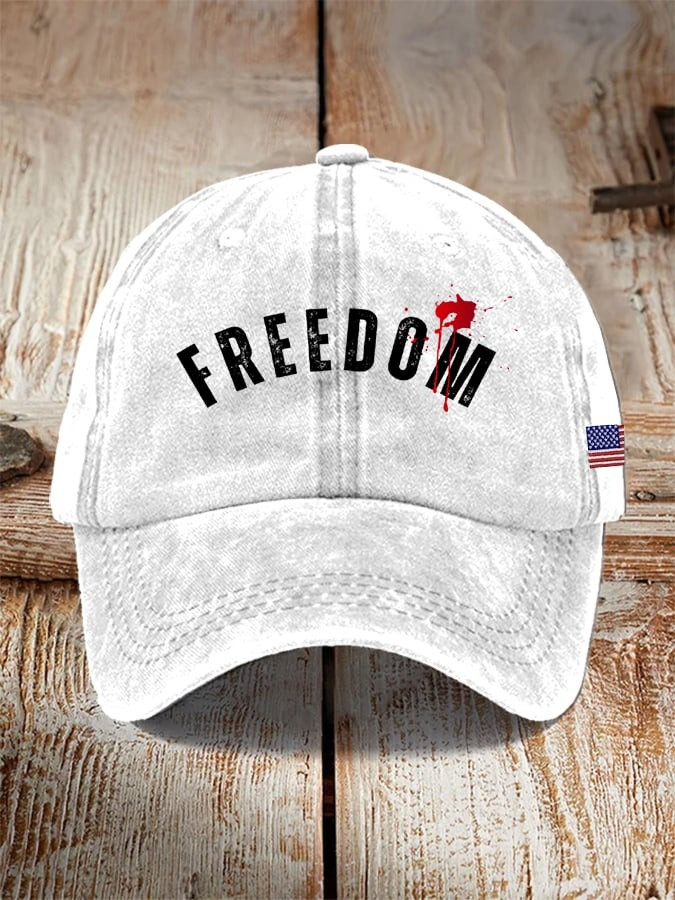 Charlie Kirk Merch Freedom Print Hat White Gifts For Patriots Charlie Kirk Merch Freedom Print Hat White Gifts For Patriots