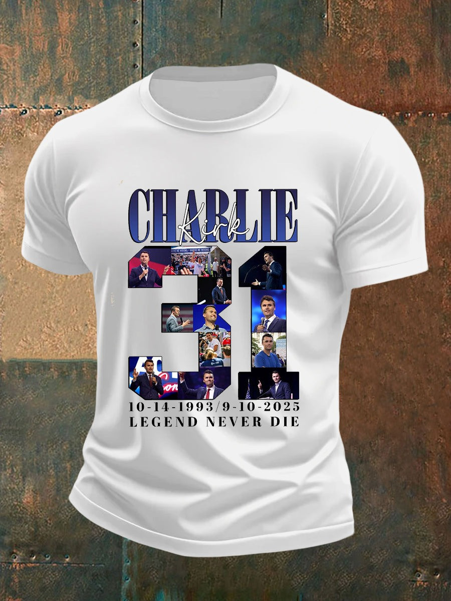 Charlie Kirk Merch Freedom Shirt Charlie Kirk 31 Legend Never Die T-Shirt Memorial Gifts Charlie Kirk Merch Freedom Shirt Charlie Kirk 31 Legend Never Die T-Shirt Memorial Gifts