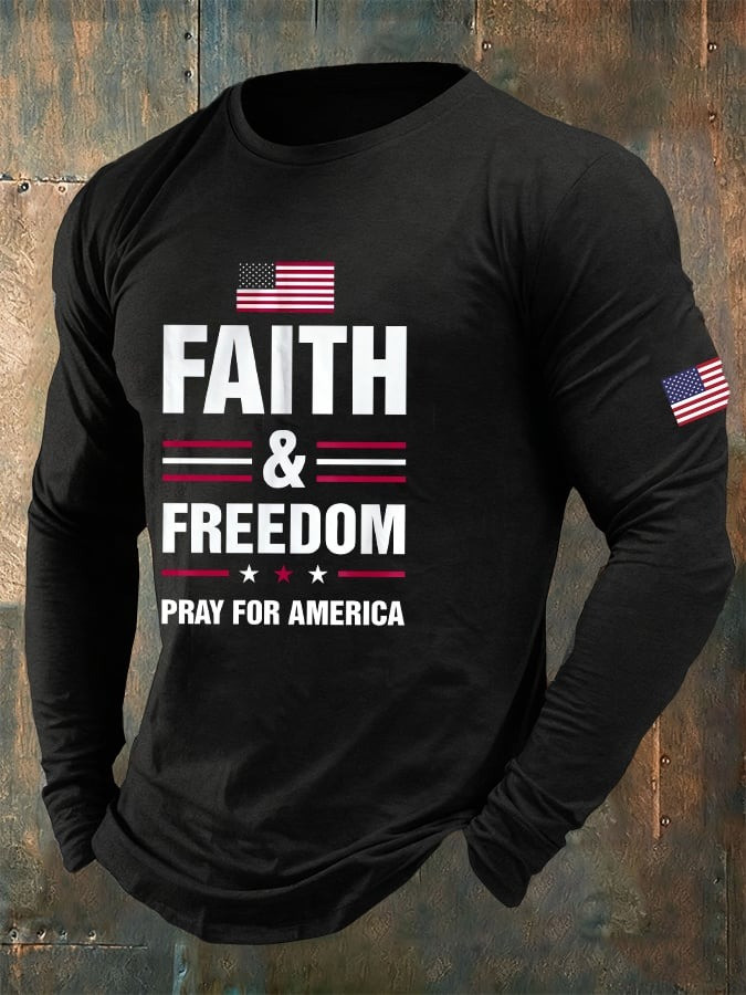 Charlie Kirk Merch Freedom Shirt Faith And Freedom Pray For America Long Sleeve T-Shirt Charlie Kirk Merch Freedom Shirt Faith And Freedom Pray For America Long Sleeve T-Shirt