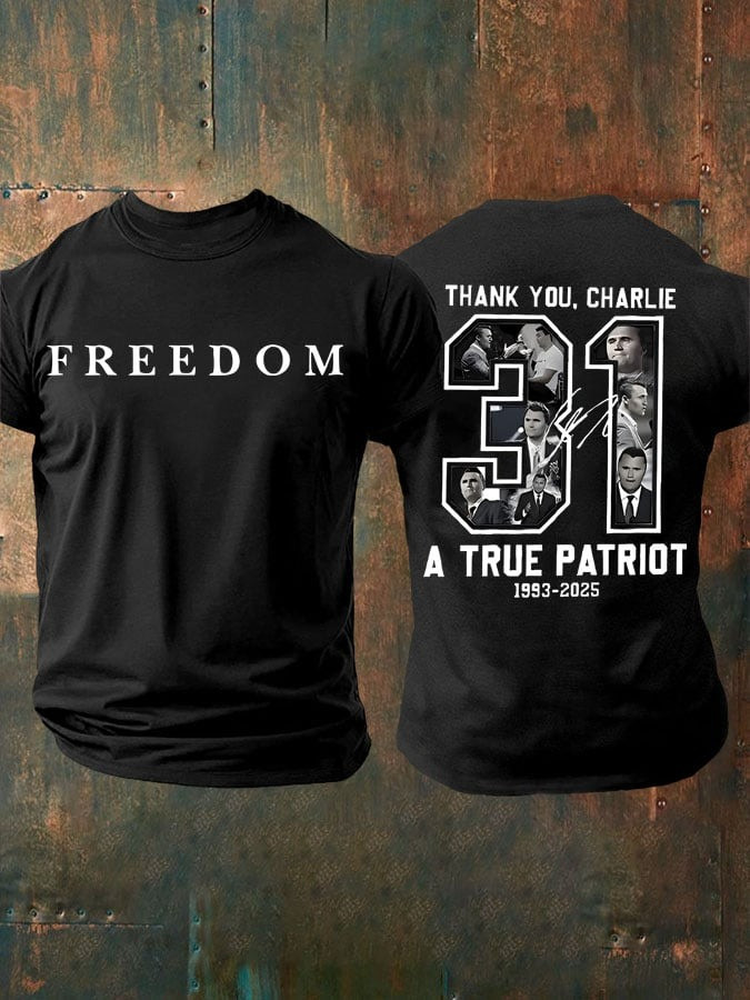 Charlie Kirk Merch Freedom T-Shirt Thank You Charlie A True Patriot Shirt TPUSA Merch Gifts Charlie Kirk Merch Freedom T-Shirt Thank You Charlie A True Patriot Shirt TPUSA Merch Gifts