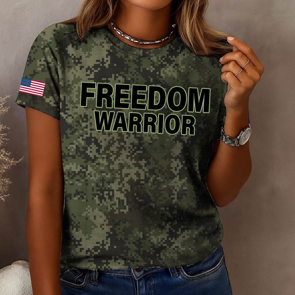 Charlie Kirk Merch Freedom Warrior Camo T-Shirt Charlie Kirk Freedom Shirt Gifts For Patriots Charlie Kirk Merch Freedom Warrior Camo T-Shirt Charlie Kirk Freedom Shirt Gifts For Patriots