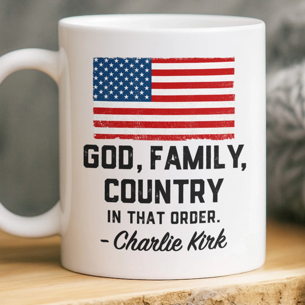 Charlie Kirk Merch God Family Country Mug RIP Charlie Kirk Mug Freedom Merch Gifts For Patriots Charlie Kirk Merch God Family Country Mug RIP Charlie Kirk Mug Freedom Merch Gifts For Patriots
