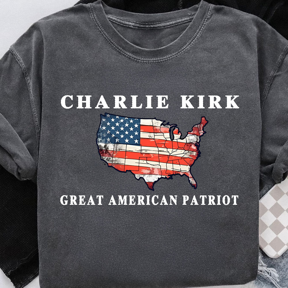 Charlie Kirk Merch Great American Patriot Charlie Kirk Memorial Shirt Patriotic Apparel Gifts Charlie Kirk Merch Great American Patriot Charlie Kirk Memorial Shirt Patriotic Apparel Gifts