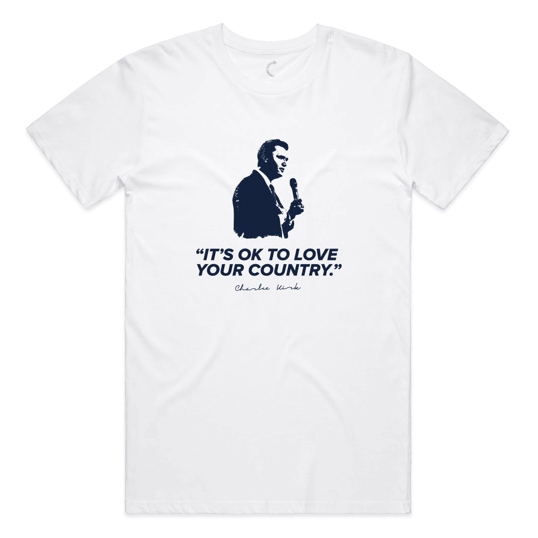 Charlie Kirk Merch It's Ok To Love Your Country T-Shirt Charlie Kirk Memorial Shirt Gifts Charlie Kirk Merch It's Ok To Love Your Country T-Shirt Charlie Kirk Memorial Shirt Gifts