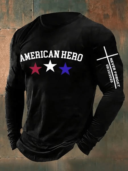 Charlie Kirk Merch Men's American Hero Printed Shirt Gifts For Patriots Charlie Kirk Merch Men's American Hero Printed Shirt Gifts For Patriots