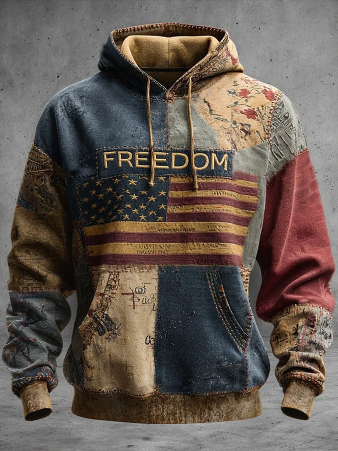 Charlie Kirk Merch Men'S Casual Retro Contrast Color Print Long-Sleeved Hooded Sweatshirt 2 Gifts For Patriots Charlie Kirk Merch Men'S Casual Retro Contrast Color Print Long-Sleeved Hooded Sweatshirt 2 Gifts For Patriots
