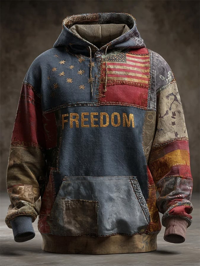 Charlie Kirk Merch Men'S Casual Retro Contrast Color Print Long-Sleeved Hooded Sweatshirt Gifts For Patriots Charlie Kirk Merch Men'S Casual Retro Contrast Color Print Long-Sleeved Hooded Sweatshirt Gifts For Patriots