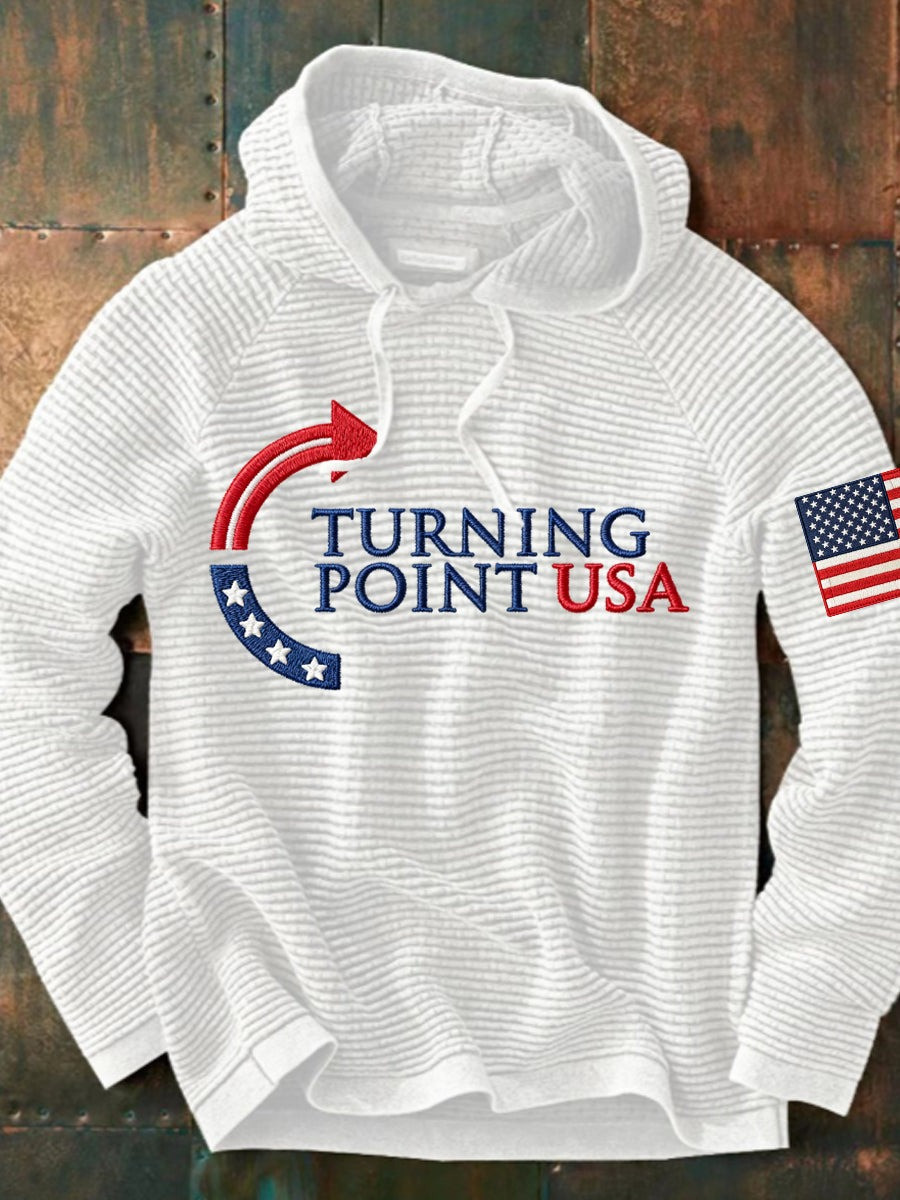 Charlie Kirk Merch Men's Charlie Kirk Turning Point USA Trump Commemorative Hoodie Gifts For Patriots Charlie Kirk Merch Men's Charlie Kirk Turning Point USA Trump Commemorative Hoodie Gifts For Patriots