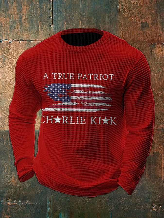Charlie Kirk Merch Men's Turning Point Flag Printed T-shirt Gifts For Patriots Charlie Kirk Merch Men's Turning Point Flag Printed T-shirt Gifts For Patriots
