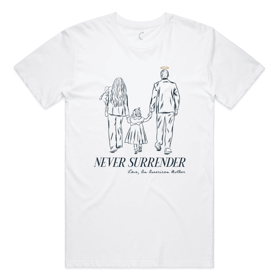 Charlie Kirk Merch Never Surrender Family Tribute T-Shirt RIP Charlie Kirk Shirt Gifts For Him Charlie Kirk Merch Never Surrender Family Tribute T-Shirt RIP Charlie Kirk Shirt Gifts For Him