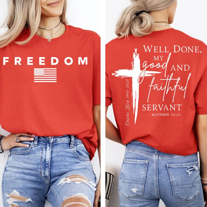 Charlie Kirk Merch Red Freedom Shirt Charlie Kirk Memorial Gifts For MAGA Supporters Charlie Kirk Merch Red Freedom Shirt Charlie Kirk Memorial Gifts For MAGA Supporters