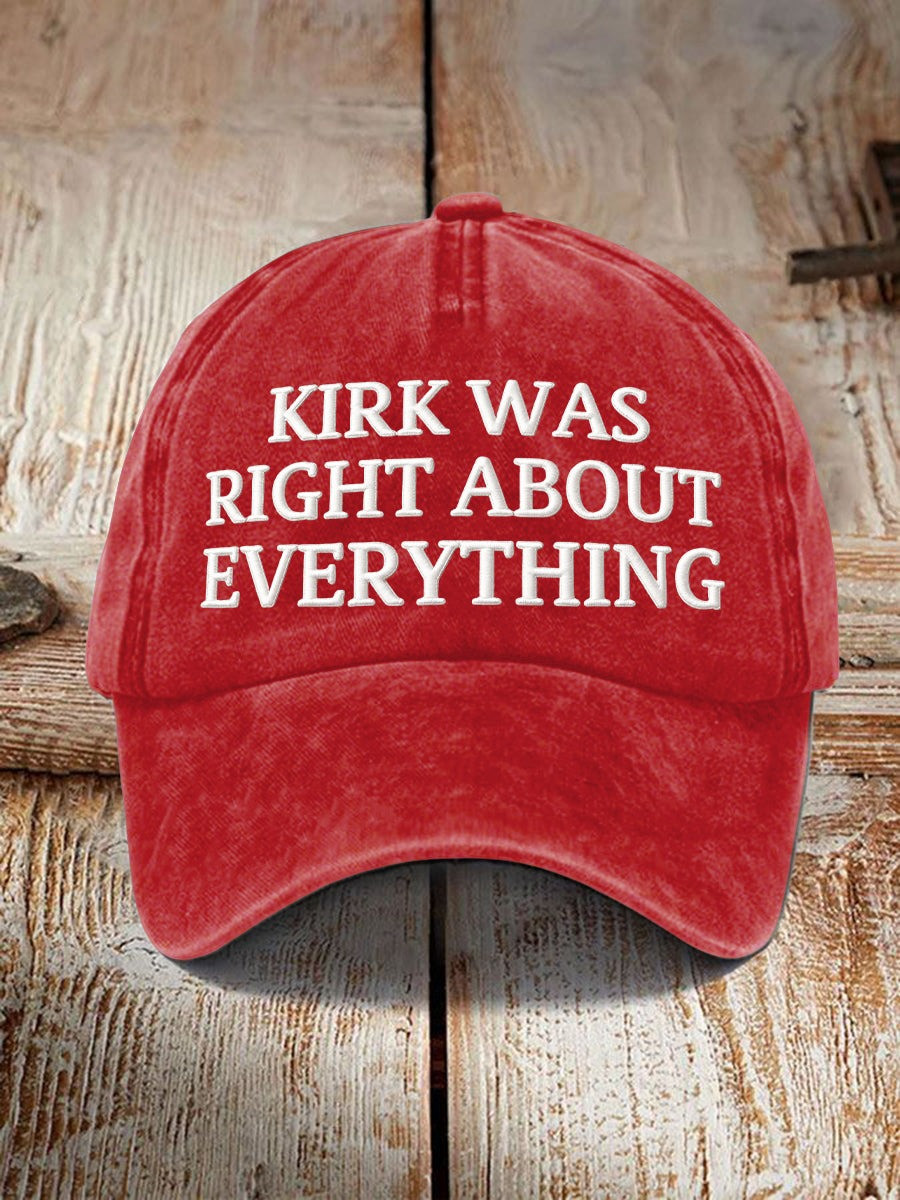 Charlie Kirk Merch Resort Kirk Was Right About Everything Hat Embroidered Patriotic Gifts Charlie Kirk Merch Resort Kirk Was Right About Everything Hat Embroidered Patriotic Gifts