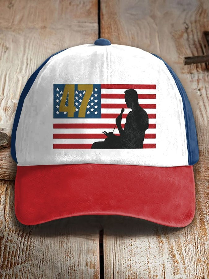 Charlie Kirk Merch Retro 47 Flag Print Hat Gifts For Patriots Charlie Kirk Merch Retro 47 Flag Print Hat Gifts For Patriots
