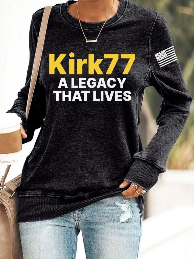 Charlie Kirk Merch Retro A Legacy That Lives Print Sweatshirt Gifts For Patriots Charlie Kirk Merch Retro A Legacy That Lives Print Sweatshirt Gifts For Patriots