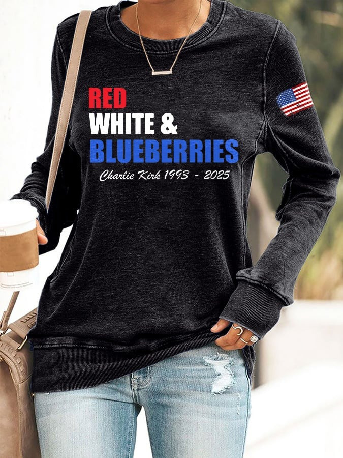 Charlie Kirk Merch Retro Red White And Blueberries Sweatshirt Charlie Kirk Memories Shirt Charlie Kirk Merch Retro Red White And Blueberries Sweatshirt Charlie Kirk Memories Shirt
